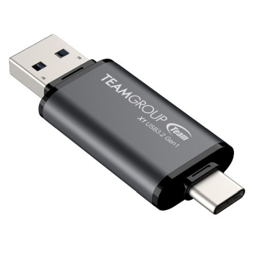 Team X1 64GB Dual USB-A USB-C Flash Drive - Aluminium 100MB/s Team X1 64GB Dual USB-A USB-C Flash Drive - Aluminium 100MB/s